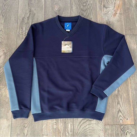 FORRESTER’S Men’s NWT Dobby Windshirt Golf Pullover Sweatshirt Navy Blue Size S - Picture 1 of 9